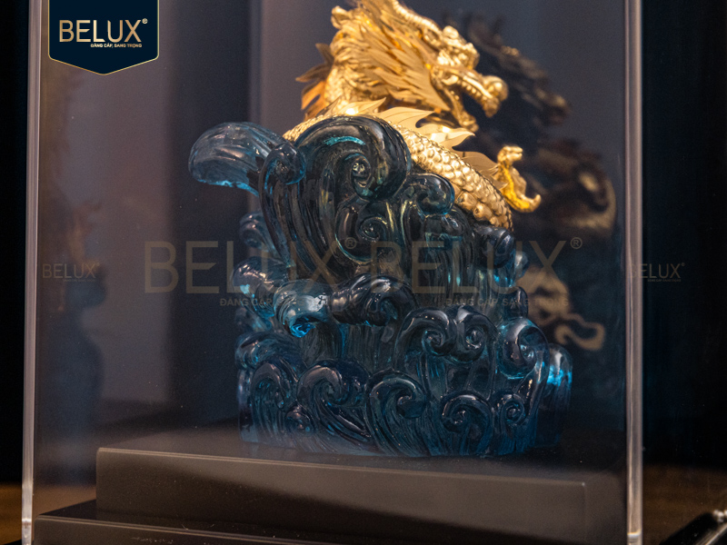 Tượng Thiên Long Cưỡi Bích Vân Dát Vàng 24k